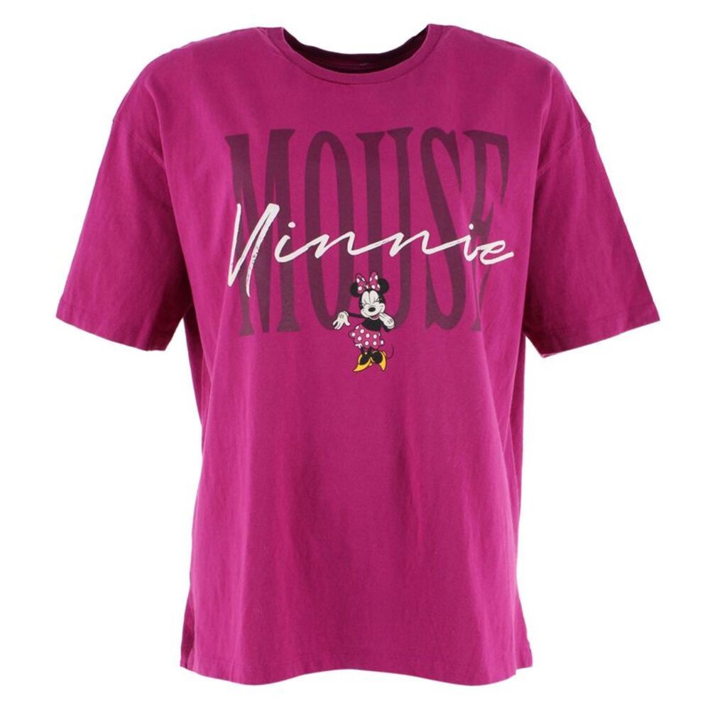 Jerry Leigh Women's Minnie Mouse Script Signature T-Shirt